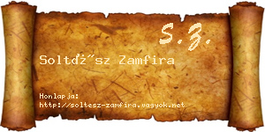 Soltész Zamfira névjegykártya